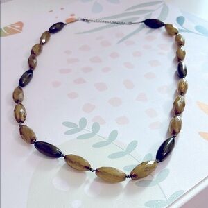 Elegant Olive Green Beaded Necklace